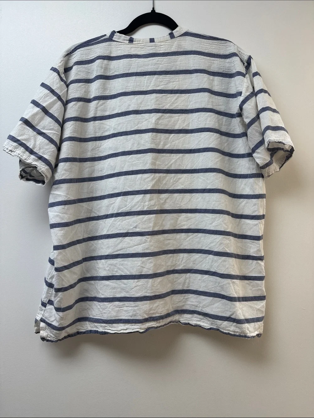 Boomil 100% Cotton Made in Greece Nautical Coastal Pop Over Top Size L Stripped